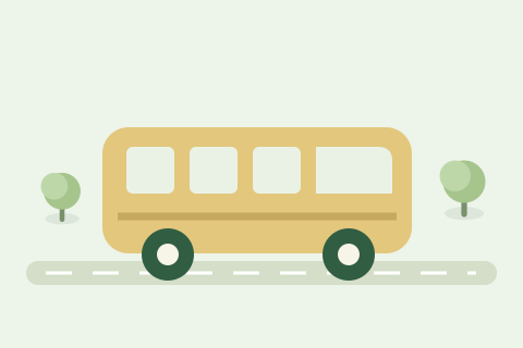 Illustration of a school bus along the route