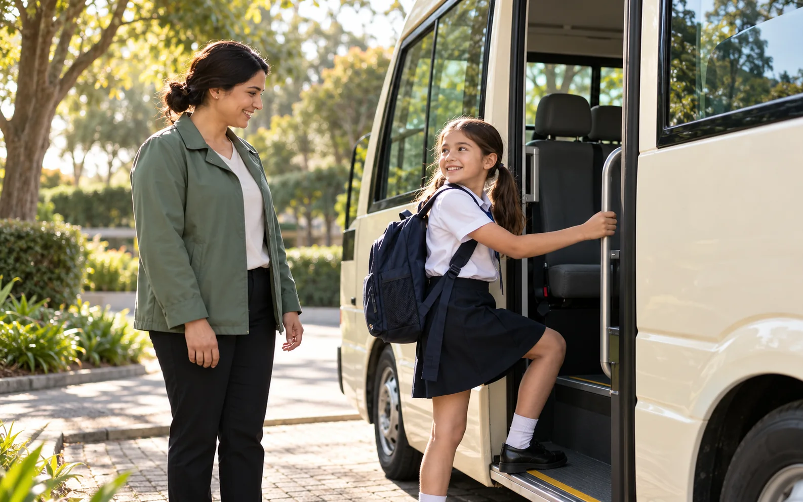 Illustrative supervised school-bus boarding
